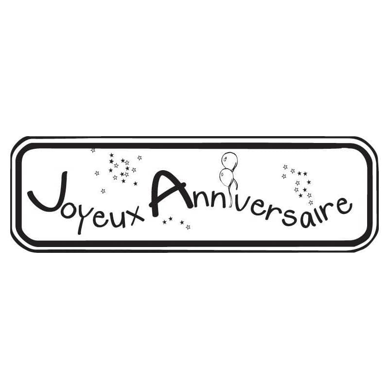 Tampon anniversaire Joyeux anniversaire en bois — vue 1