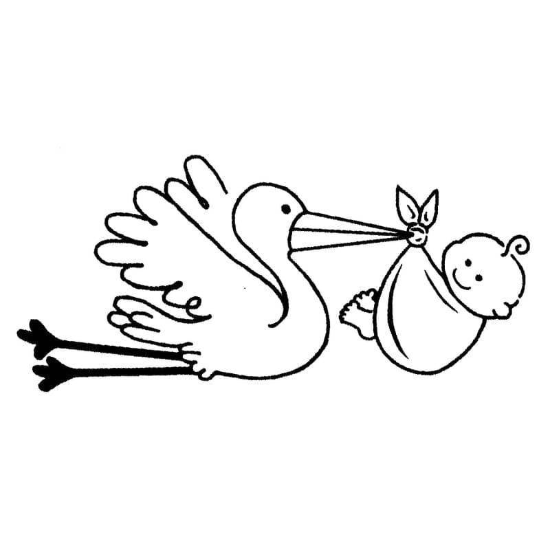 Tampon naissance cigogne