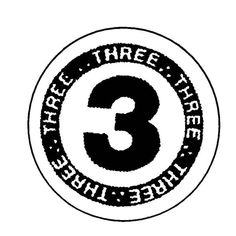Tampon chiffre Three en bois — vue 1