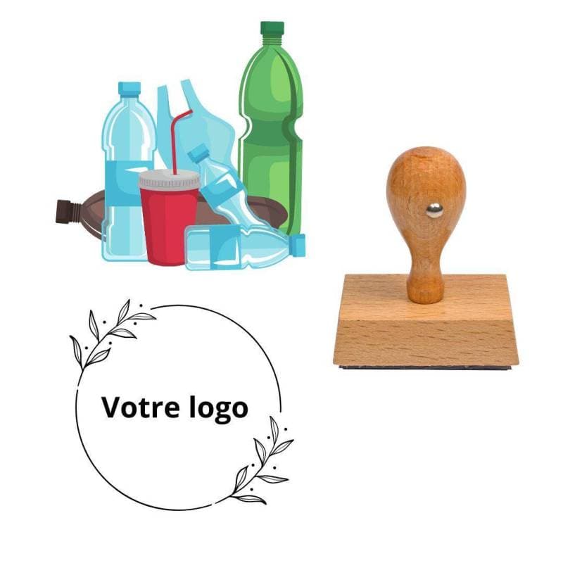 Tampon plastique en bois à personnaliser — vue 1