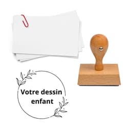 Tampon dessin enfant à personnaliser en bois — vue 1