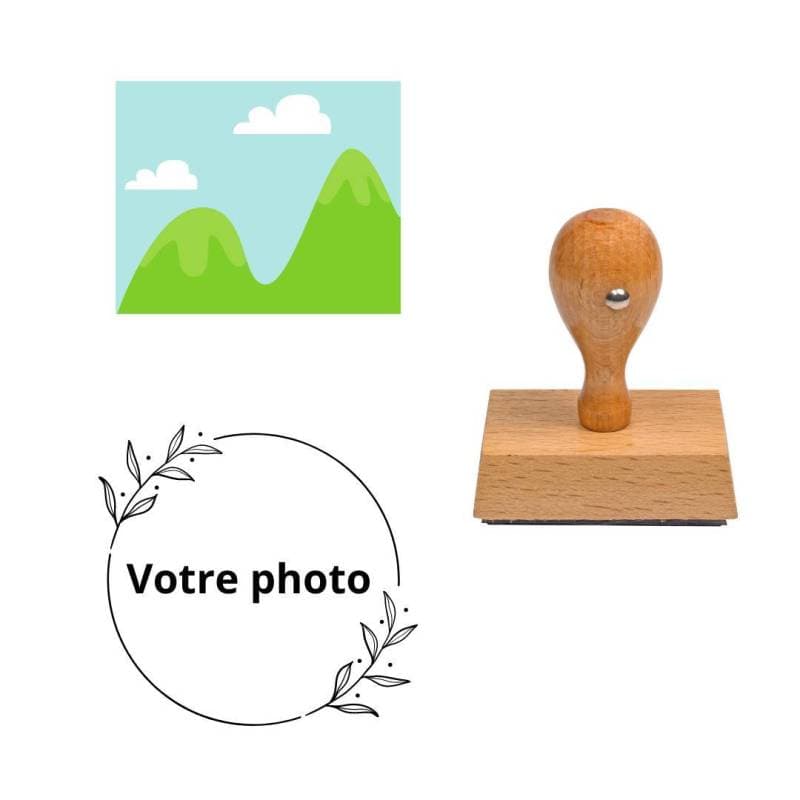 Tampon photo - en bois à encrage séparé