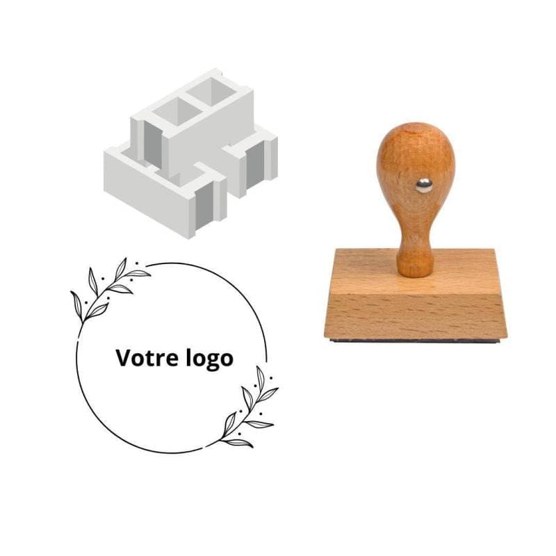 Tampon béton en bois à personnaliser