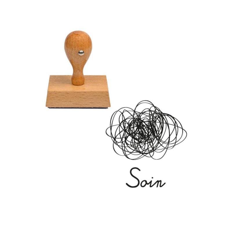 Tampon enseignant soin n°16 en bois — vue 1