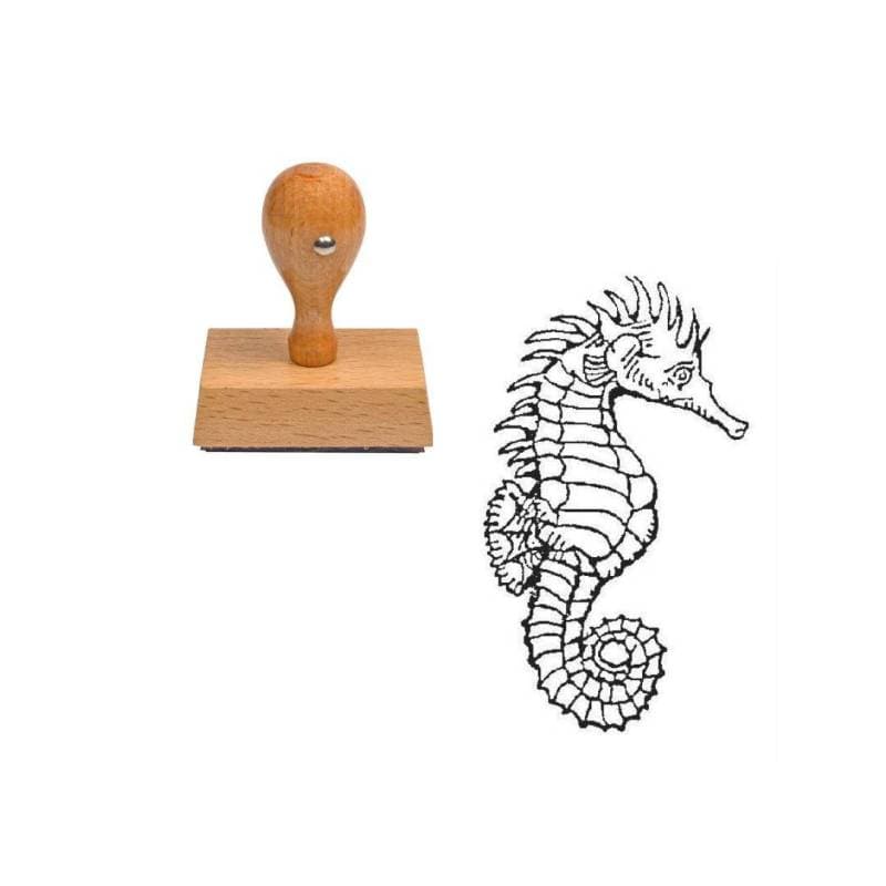 Tampon animaux Hippocampe en bois — vue 1