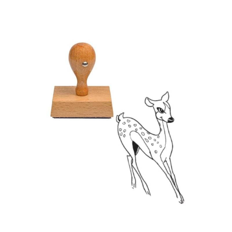 Tampon animaux biche en bois — vue 1