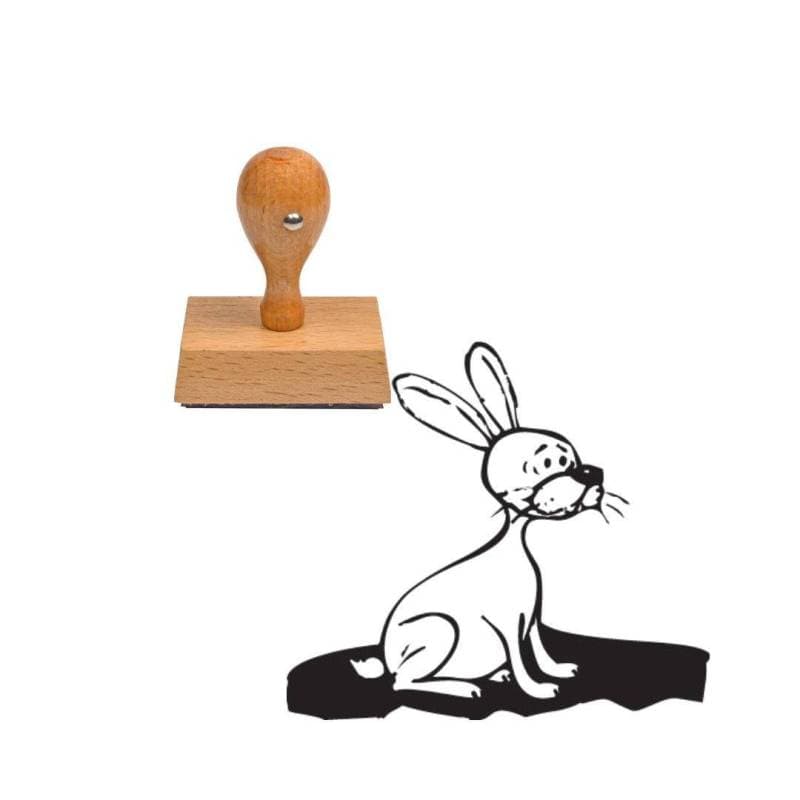 Tampon animaux lapin en bois — vue 1