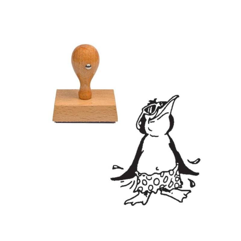 Tampon animaux pingouin en bois — vue 1