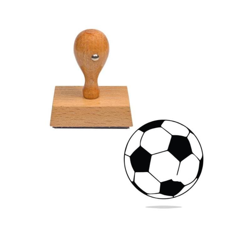 Tampon sport ballon de foot en bois — vue 1