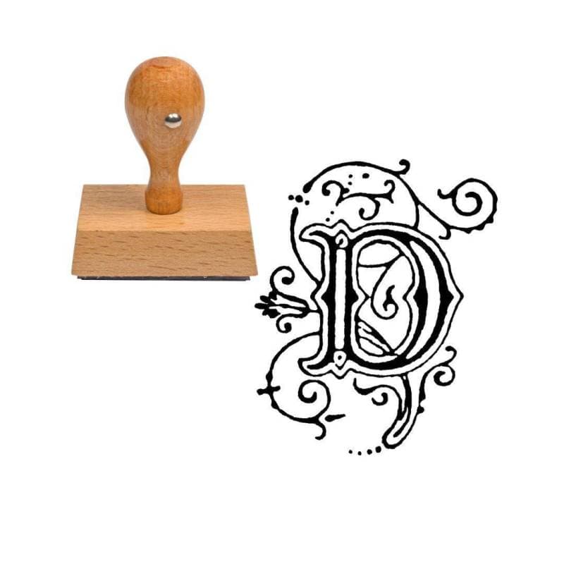 Tampon alphabet D en bois — vue 1