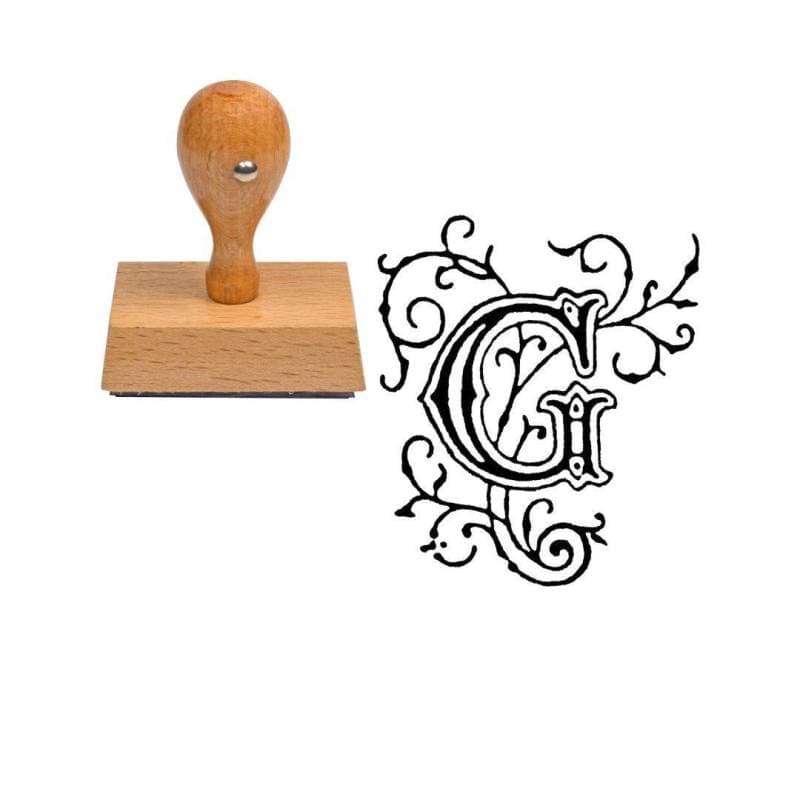 Tampon alphabet G en bois — vue 1