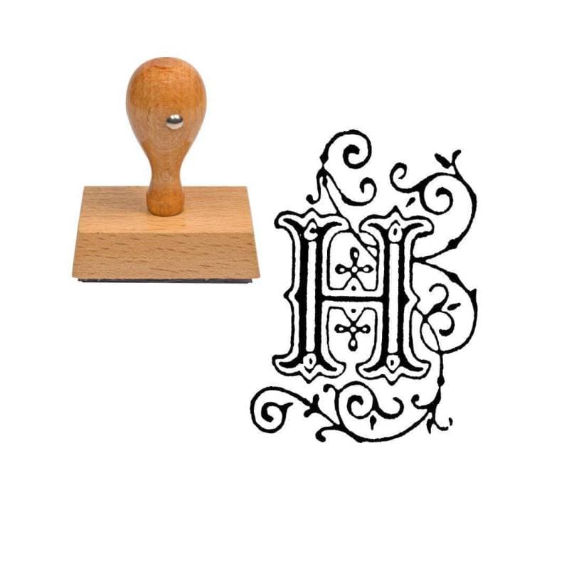 Tampon alphabet H en bois — vue 1