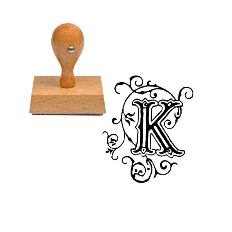 Tampon alphabet K en bois — vue 1