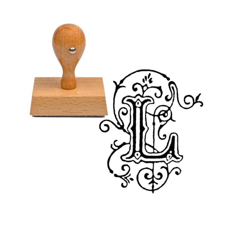 Tampon alphabet L en bois — vue 1