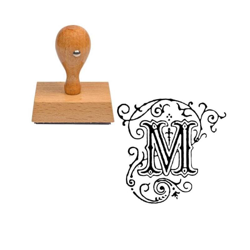 Tampon alphabet M en bois — vue 1