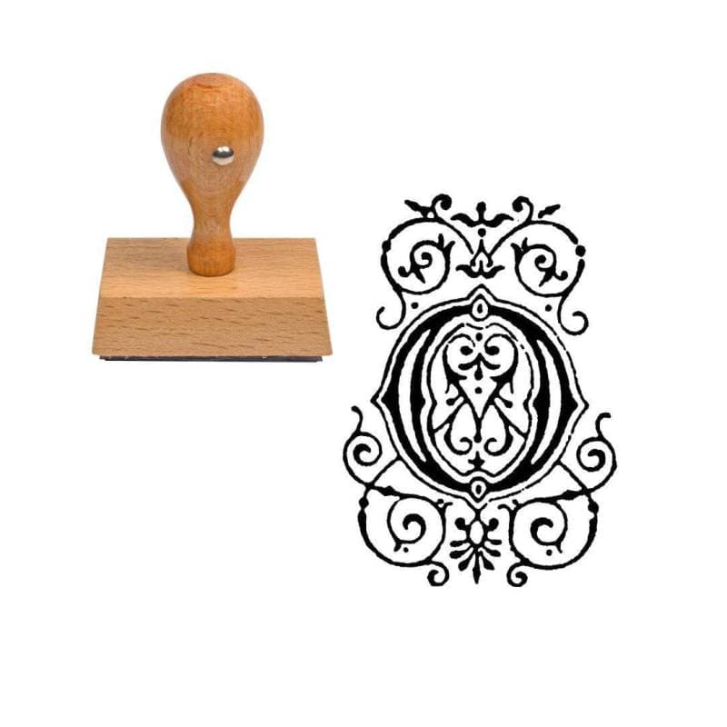 Tampon alphabet O en bois — vue 1