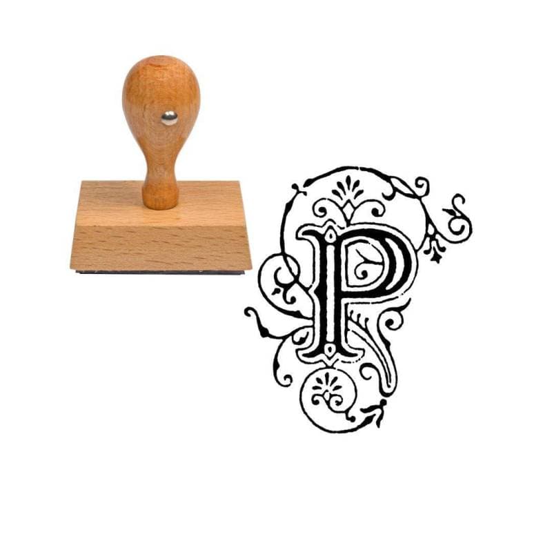 Tampon alphabet P en bois — vue 1