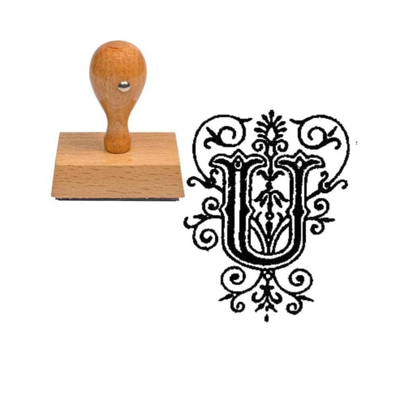 Tampon alphabet U en bois — vue 1