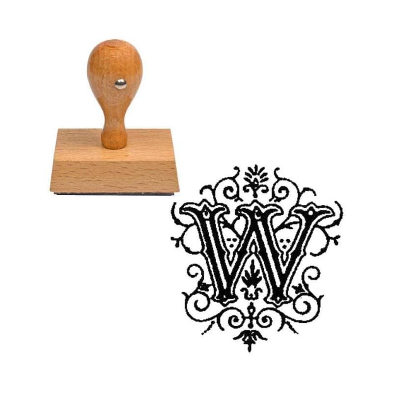 Tampon alphabet W en bois — vue 1