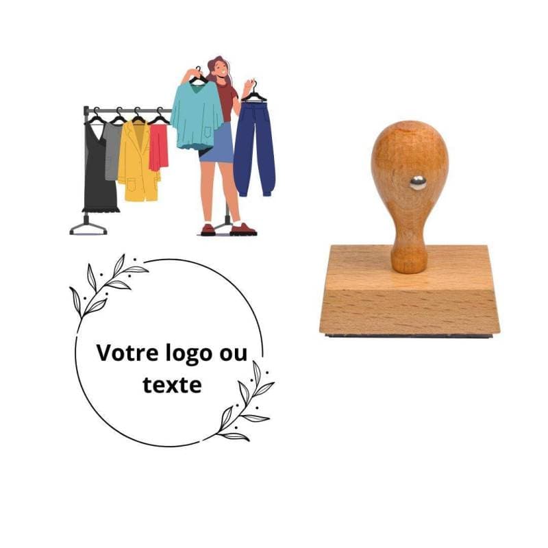 Tampon textile en bois à personnaliser — vue 1