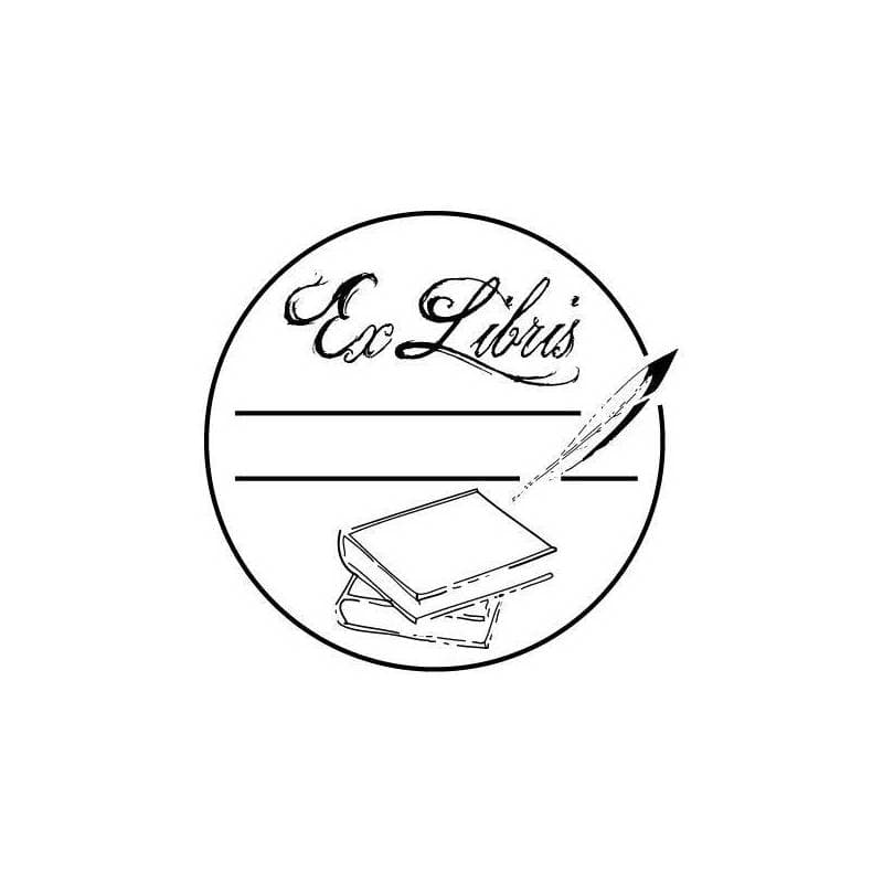 Tampon ex-libris en bois à compléter — vue 1