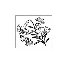 Tampon ex-libris en bois japonais fleur — vue 2