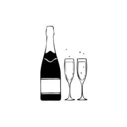 Tampon anniversaire champagne en bois — vue 1