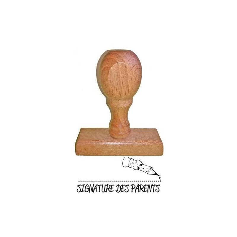 Tampon signature des parents stylo en bois — vue 1