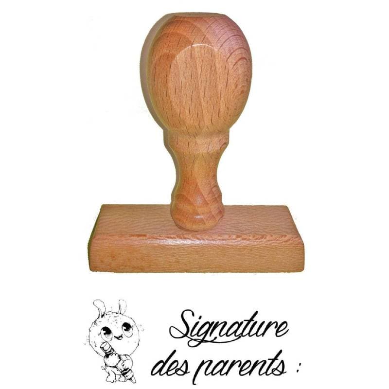 Tampon signature des parents mimi en bois