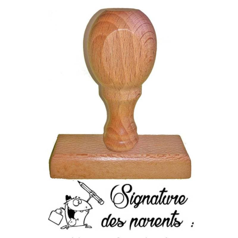 Tampon signature des parents monstre en bois — vue 1
