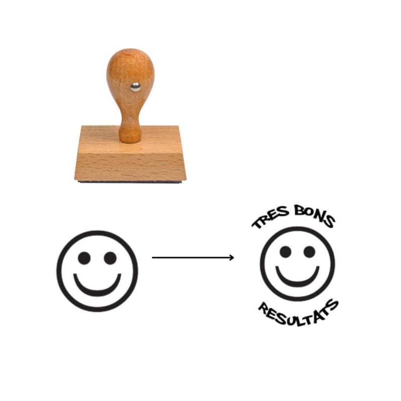 Tampon smiley content à personnaliser n°21 — vue 1