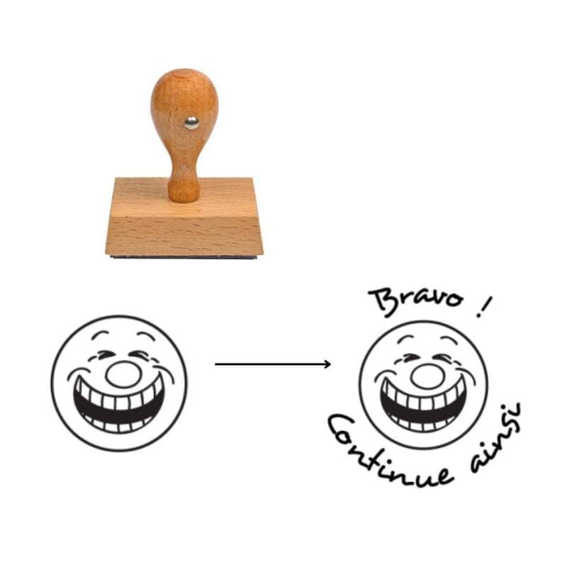 Tampon smiley trop content à personnaliser n°50 — vue 1
