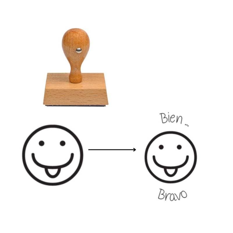 Tampon smiley moqueur à personnaliser n°57 — vue 1
