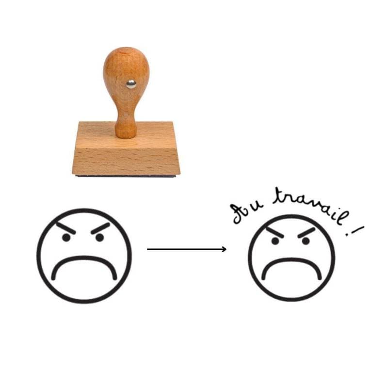 Tampon smiley en colère à personnaliser n°55 — vue 1