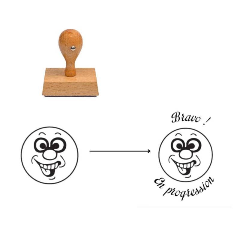 Tampon smiley stupide à personnaliser n°53 — vue 1