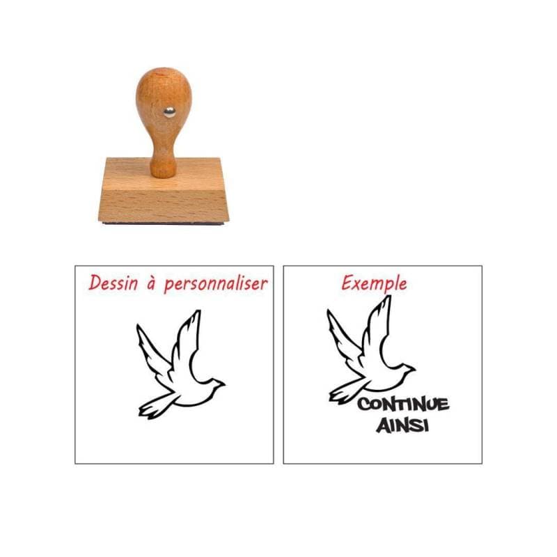 Tampon enseignant oiseau à personnaliser n°64 — vue 1