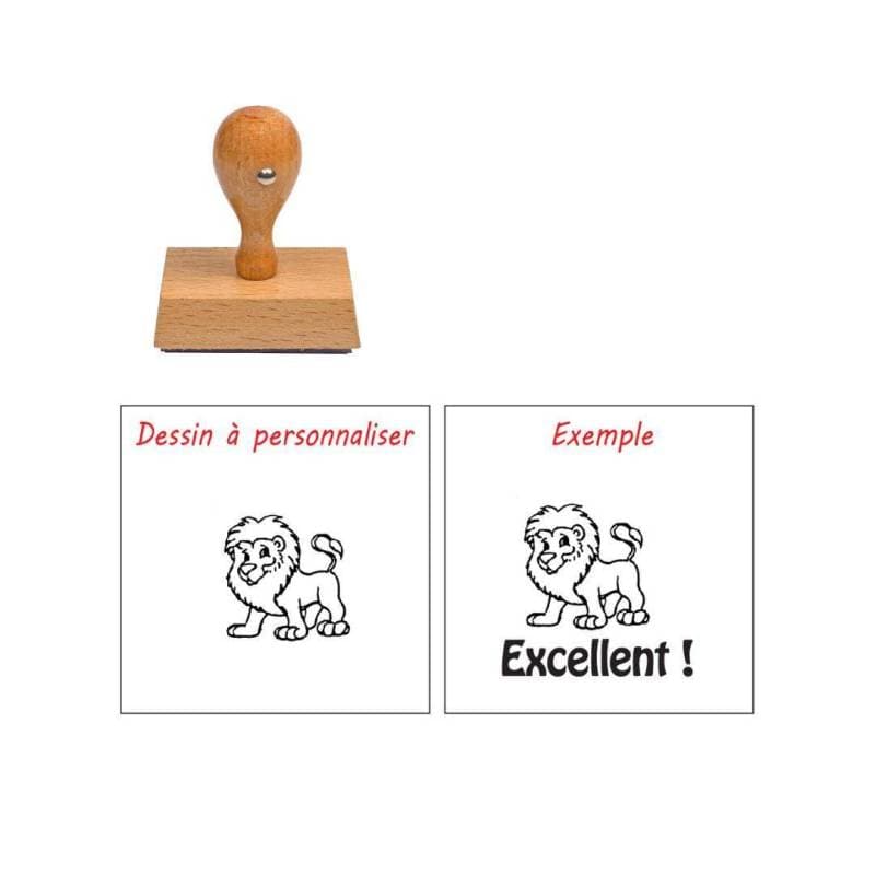Tampon enseignant lion à personnaliser n°71 — vue 1