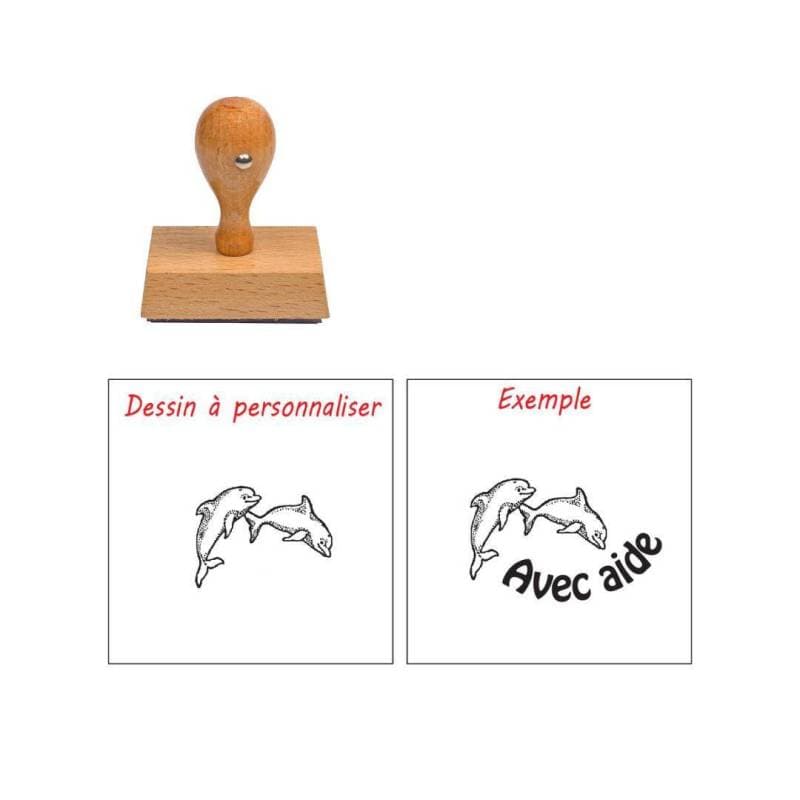 Tampon enseignant dauphin à personnaliser n°85
