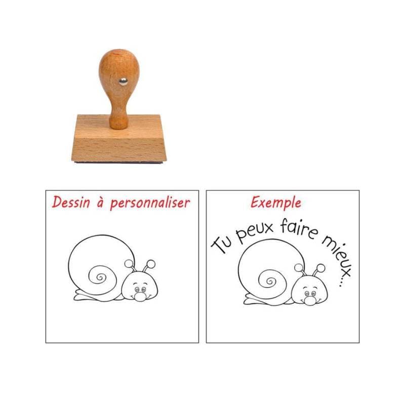 Tampon enseignant escargot à personnaliser n°107 — vue 1