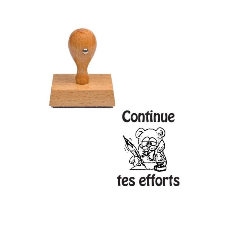 Tampon enseignant continue tes efforts ourson n°77 — vue 1