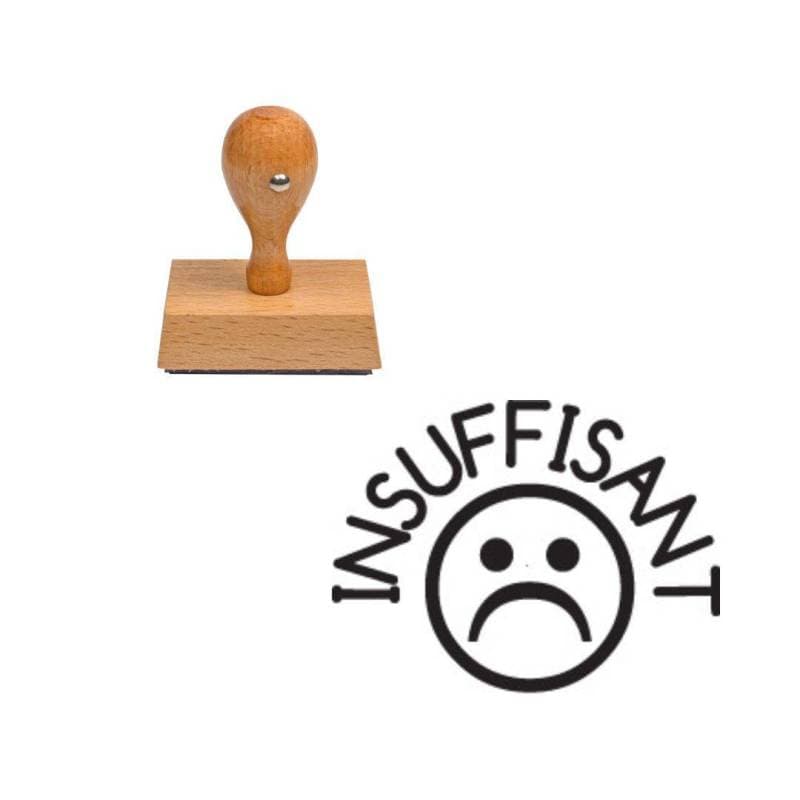 Tampon enseignant smiley insuffisant en bois n°31 — vue 1