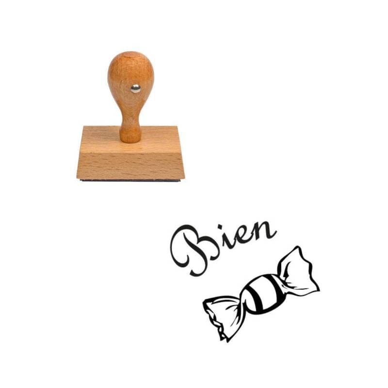 Tampon enseignant bonbon bien en bois n°33 — vue 1
