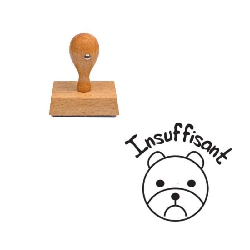 Tampon enseignant ourson insuffisant en bois n°40 — vue 1