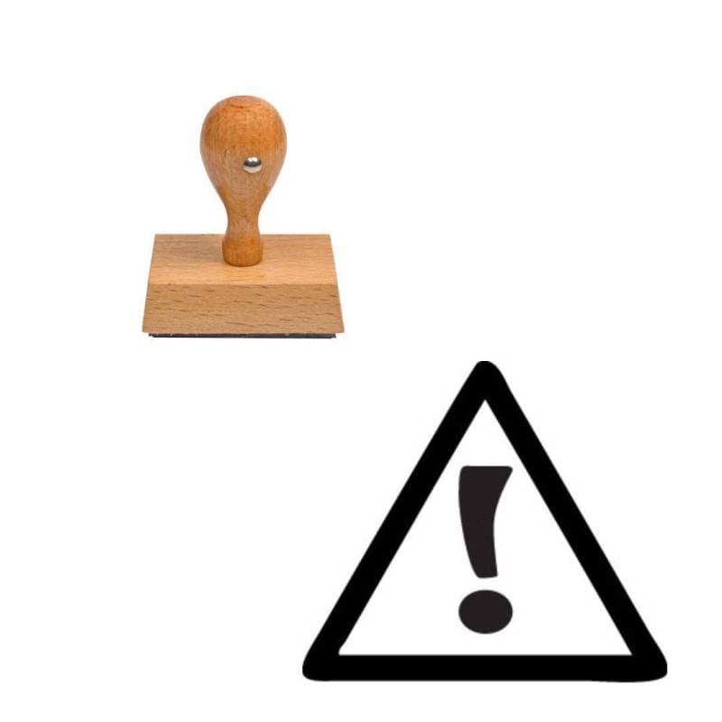Tampon enseignant attention en bois n°41 — vue 1