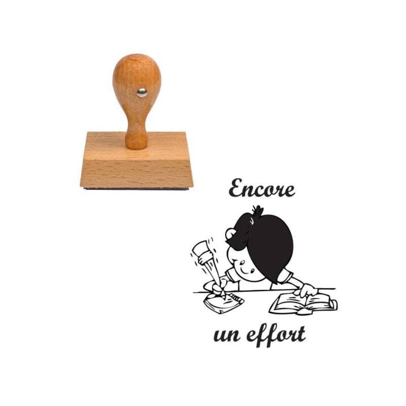Tampon enseignant encore un effort en bois n°66 — vue 1