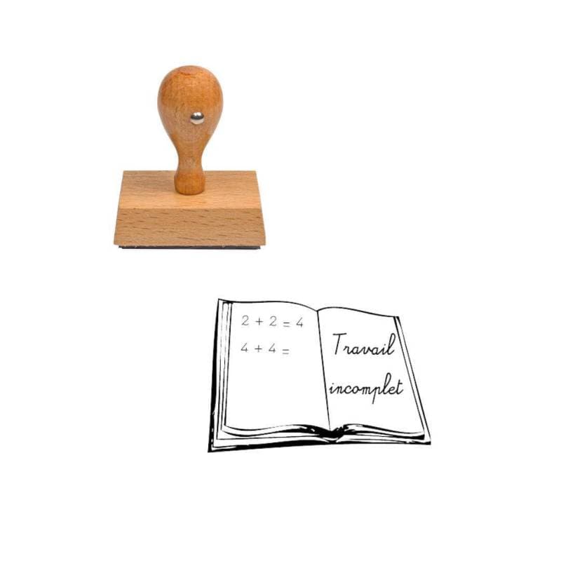 Tampon enseignant travail incomplet en bois n°94 — vue 1