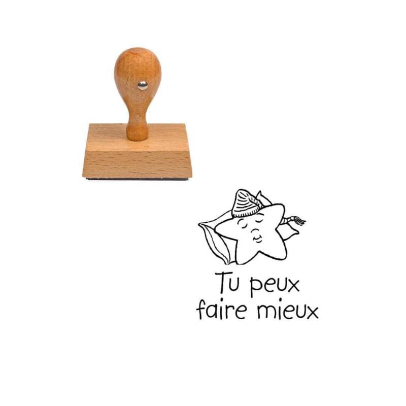 Tampon enseignant tu peux faire mieux en bois n°102 — vue 1