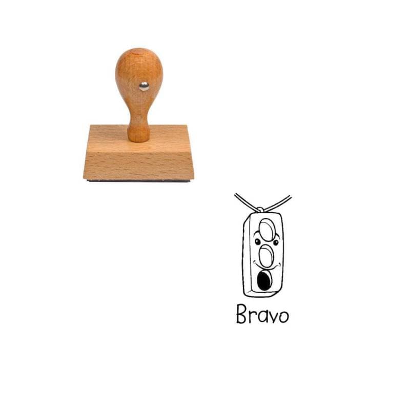 Tampon enseignant bravo feu de la route en bois n°105 — vue 1