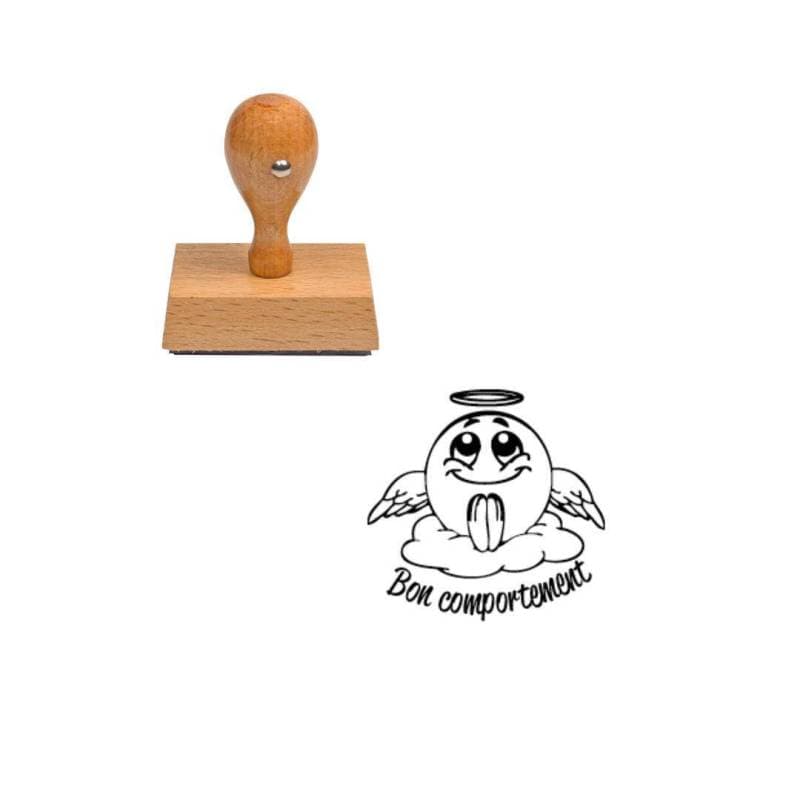 Tampon enseignant bon comportement en bois n°117 — vue 1