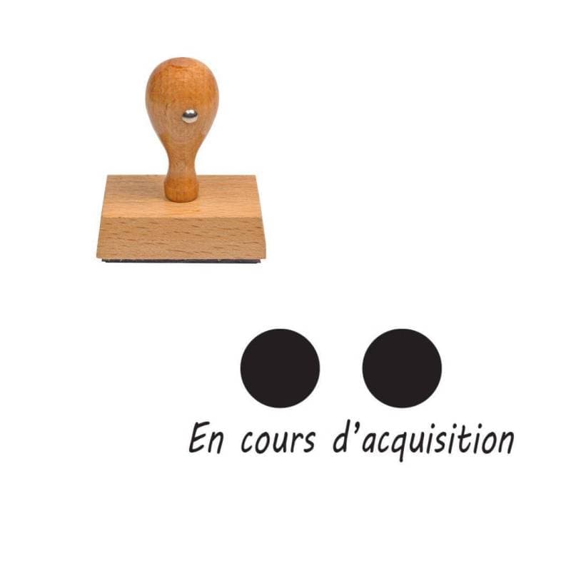 Tampon enseignant en cours d'acquisition rond n°123 — vue 1
